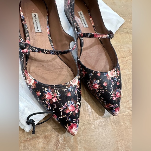 Tabitha Simmons floral Mary Jane flats ballet shoes size 41 - Picture 3 of 16